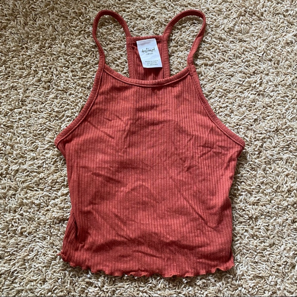 burnt orange halter tank top